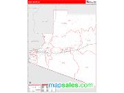 Yuma County, AZ <br /> Wall Map <br /> Zip Code <br /> Red Line Style 2024 Map