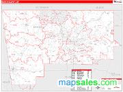 Benton County, AR <br /> Wall Map <br /> Zip Code <br /> Red Line Style 2024 Map