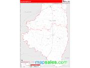Calhoun County, AR <br /> Wall Map <br /> Zip Code <br /> Red Line Style 2024 Map
