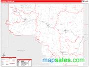 Carroll County, AR <br /> Wall Map <br /> Zip Code <br /> Red Line Style 2024 Map