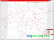 Cleburne County, AR <br /> Wall Map <br /> Zip Code <br /> Red Line Style 2024 Map