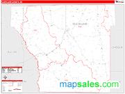 Cleveland County, AR <br /> Wall Map <br /> Zip Code <br /> Red Line Style 2024 Map