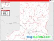 Conway County, AR <br /> Wall Map <br /> Zip Code <br /> Red Line Style 2024 Map