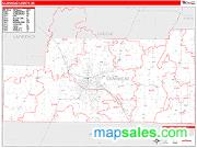Craighead County, AR <br /> Wall Map <br /> Zip Code <br /> Red Line Style 2024 Map