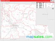 Jefferson County, AR <br /> Wall Map <br /> Zip Code <br /> Red Line Style 2024 Map