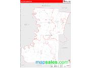 Lafayette County, AR <br /> Wall Map <br /> Zip Code <br /> Red Line Style 2024 Map