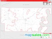 Lee County, AR <br /> Wall Map <br /> Zip Code <br /> Red Line Style 2024 Map