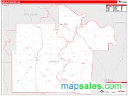 Lincoln County, AR <br /> Wall Map <br /> Zip Code <br /> Red Line Style 2024 Map