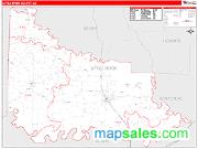 Little River County, AR <br /> Wall Map <br /> Zip Code <br /> Red Line Style 2024 Map