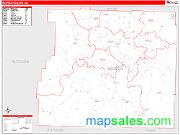 Newton County, AR <br /> Wall Map <br /> Zip Code <br /> Red Line Style 2024 Map