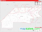 Perry County, AR <br /> Wall Map <br /> Zip Code <br /> Red Line Style 2024 Map
