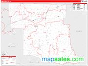 Pike County, AR <br /> Wall Map <br /> Zip Code <br /> Red Line Style 2024 Map
