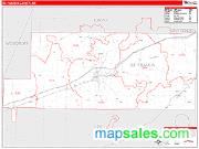 St. Francis County, AR <br /> Wall Map <br /> Zip Code <br /> Red Line Style 2024 Map