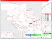 Saline County, AR <br /> Wall Map <br /> Zip Code <br /> Red Line Style 2024 Map