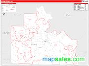 Stone County, AR <br /> Wall Map <br /> Zip Code <br /> Red Line Style 2024 Map