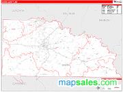 Union County, AR <br /> Wall Map <br /> Zip Code <br /> Red Line Style 2024 Map