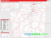 Washington County, AR <br /> Wall Map <br /> Zip Code <br /> Red Line Style 2024 Map