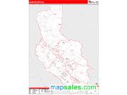 Lake County, CA <br /> Wall Map <br /> Zip Code <br /> Red Line Style 2024 Map