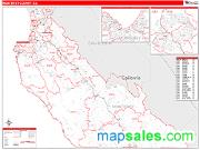 Monterey County, CA <br /> Wall Map <br /> Zip Code <br /> Red Line Style 2024 Map
