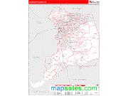 Sacramento County, CA <br /> Wall Map <br /> Zip Code <br /> Red Line Style 2024 Map