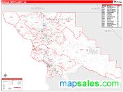 San Luis Obispo County, CA <br /> Wall Map <br /> Zip Code <br /> Red Line Style 2024 Map