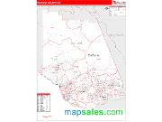 Ventura County, CA <br /> Wall Map <br /> Zip Code <br /> Red Line Style 2024 Map