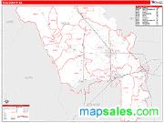 Yolo County, CA <br /> Wall Map <br /> Zip Code <br /> Red Line Style 2024 Map