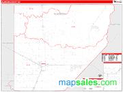 Alamosa County, CO <br /> Wall Map <br /> Zip Code <br /> Red Line Style 2024 Map