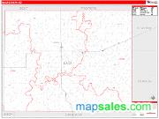 Baca County, CO <br /> Wall Map <br /> Zip Code <br /> Red Line Style 2024 Map
