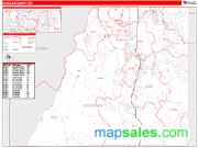 Douglas County, CO <br /> Wall Map <br /> Zip Code <br /> Red Line Style 2024 Map
