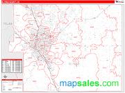 El Paso County, CO <br /> Wall Map <br /> Zip Code <br /> Red Line Style 2024 Map