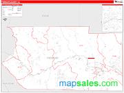 Fremont County, CO <br /> Wall Map <br /> Zip Code <br /> Red Line Style 2024 Map