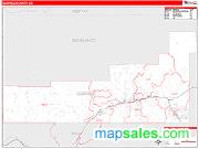 Garfield County, CO <br /> Wall Map <br /> Zip Code <br /> Red Line Style 2024 Map