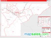 Mesa County, CO <br /> Wall Map <br /> Zip Code <br /> Red Line Style 2024 Map