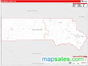 San Miguel County, CO <br /> Wall Map <br /> Zip Code <br /> Red Line Style 2024 Map