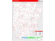 Litchfield County, CT <br /> Wall Map <br /> Zip Code <br /> Red Line Style 2024 Map