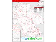 Middlesex County, CT <br /> Wall Map <br /> Zip Code <br /> Red Line Style 2024 Map