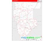 Tolland County, CT <br /> Wall Map <br /> Zip Code <br /> Red Line Style 2024 Map