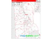 Kent County, DE <br /> Wall Map <br /> Zip Code <br /> Red Line Style 2024 Map