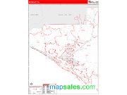 Bay County, FL <br /> Wall Map <br /> Zip Code <br /> Red Line Style 2024 Map