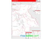 Highlands County, FL <br /> Wall Map <br /> Zip Code <br /> Red Line Style 2024 Map