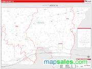 Holmes County, FL <br /> Wall Map <br /> Zip Code <br /> Red Line Style 2024 Map