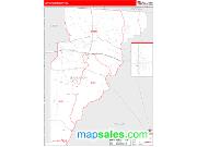 Jefferson County, FL <br /> Wall Map <br /> Zip Code <br /> Red Line Style 2024 Map