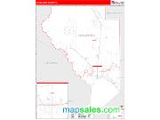 Okeechobee County, FL <br /> Wall Map <br /> Zip Code <br /> Red Line Style 2024 Map