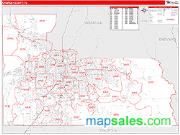 Orange County, FL <br /> Wall Map <br /> Zip Code <br /> Red Line Style 2024 Map