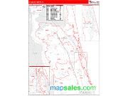 St. Johns County, FL <br /> Wall Map <br /> Zip Code <br /> Red Line Style 2024 Map