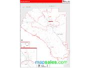 Taylor County, FL <br /> Wall Map <br /> Zip Code <br /> Red Line Style 2024 Map