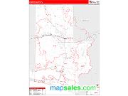 Walton County, FL <br /> Wall Map <br /> Zip Code <br /> Red Line Style 2024 Map