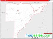 Baker County, GA <br /> Wall Map <br /> Zip Code <br /> Red Line Style 2024 Map
