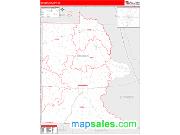 Brooks County, GA <br /> Wall Map <br /> Zip Code <br /> Red Line Style 2024 Map
